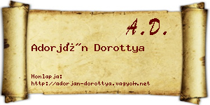 Adorján Dorottya névjegykártya